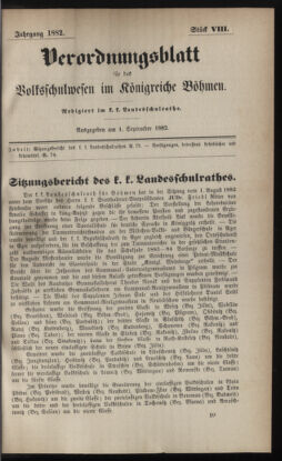 Verordnungsblatt für das Volksschulwesen im Königreiche Böhmen 18820901 Seite: 1