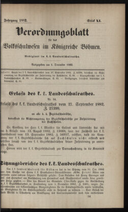 Verordnungsblatt für das Volksschulwesen im Königreiche Böhmen 18821201 Seite: 1