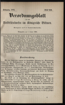 Verordnungsblatt für das Volksschulwesen im Königreiche Böhmen 18830101 Seite: 1