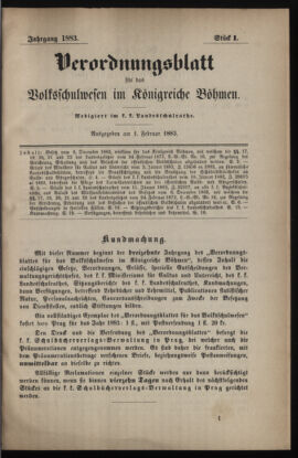 Verordnungsblatt für das Volksschulwesen im Königreiche Böhmen 18830201 Seite: 1