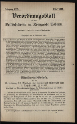 Verordnungsblatt für das Volksschulwesen im Königreiche Böhmen 18830901 Seite: 1