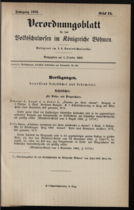 Verordnungsblatt für das Volksschulwesen im Königreiche Böhmen 18831001 Seite: 1