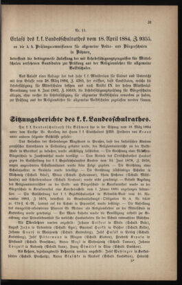 Verordnungsblatt für das Volksschulwesen im Königreiche Böhmen 18840501 Seite: 3