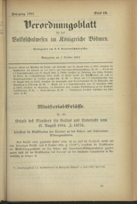 Verordnungsblatt für das Volksschulwesen im Königreiche Böhmen 18841001 Seite: 1