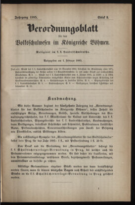 Verordnungsblatt für das Volksschulwesen im Königreiche Böhmen 18850201 Seite: 1