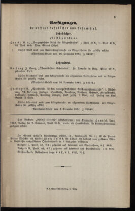 Verordnungsblatt für das Volksschulwesen im Königreiche Böhmen 18850201 Seite: 11