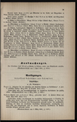 Verordnungsblatt für das Volksschulwesen im Königreiche Böhmen 18850501 Seite: 7