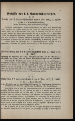 Verordnungsblatt für das Volksschulwesen im Königreiche Böhmen 18850701 Seite: 37