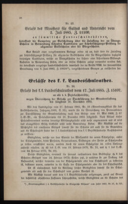 Verordnungsblatt für das Volksschulwesen im Königreiche Böhmen 18850801 Seite: 2