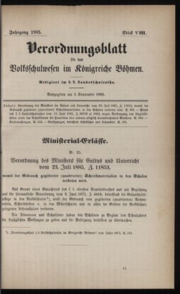 Verordnungsblatt für das Volksschulwesen im Königreiche Böhmen 18850901 Seite: 1