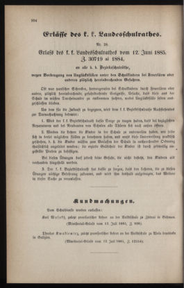 Verordnungsblatt für das Volksschulwesen im Königreiche Böhmen 18850901 Seite: 2