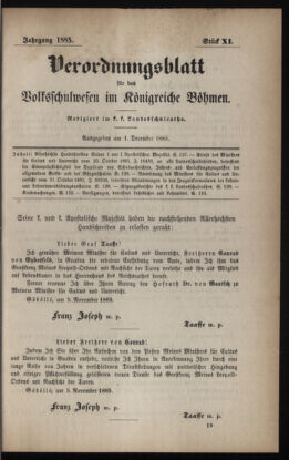 Verordnungsblatt für das Volksschulwesen im Königreiche Böhmen 18851201 Seite: 1