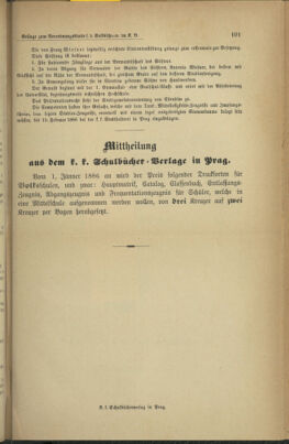 Verordnungsblatt für das Volksschulwesen im Königreiche Böhmen 18860101 Seite: 111