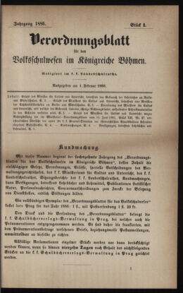 Verordnungsblatt für das Volksschulwesen im Königreiche Böhmen 18860201 Seite: 1