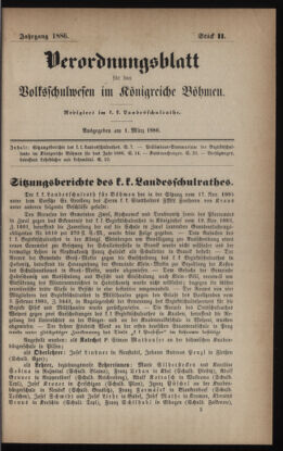 Verordnungsblatt für das Volksschulwesen im Königreiche Böhmen 18860301 Seite: 1