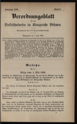 Verordnungsblatt für das Volksschulwesen im Königreiche Böhmen