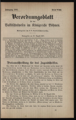 Verordnungsblatt für das Volksschulwesen im Königreiche Böhmen 18870831 Seite: 1