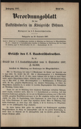 Verordnungsblatt für das Volksschulwesen im Königreiche Böhmen 18870930 Seite: 1