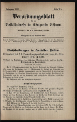 Verordnungsblatt für das Volksschulwesen im Königreiche Böhmen 18871130 Seite: 1