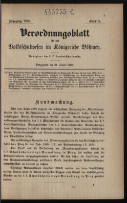 Verordnungsblatt für das Volksschulwesen im Königreiche Böhmen