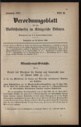 Verordnungsblatt für das Volksschulwesen im Königreiche Böhmen 18880229 Seite: 1