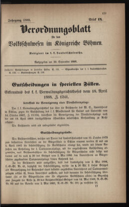 Verordnungsblatt für das Volksschulwesen im Königreiche Böhmen 18880930 Seite: 1