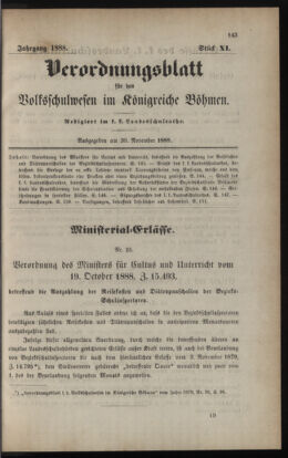 Verordnungsblatt für das Volksschulwesen im Königreiche Böhmen 18881130 Seite: 1