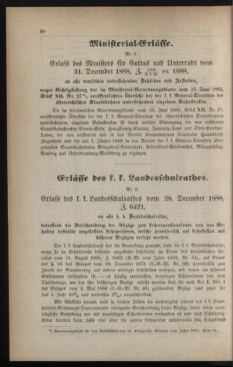 Verordnungsblatt für das Volksschulwesen im Königreiche Böhmen 18890131 Seite: 10