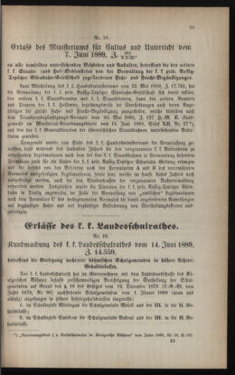 Verordnungsblatt für das Volksschulwesen im Königreiche Böhmen 18890630 Seite: 33