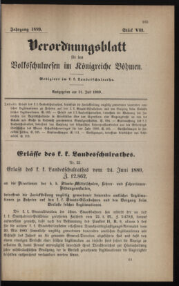 Verordnungsblatt für das Volksschulwesen im Königreiche Böhmen 18890731 Seite: 1