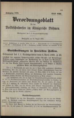 Verordnungsblatt für das Volksschulwesen im Königreiche Böhmen 18890831 Seite: 1