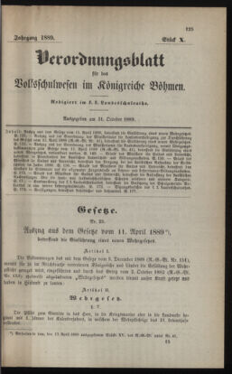 Verordnungsblatt für das Volksschulwesen im Königreiche Böhmen 18891031 Seite: 1