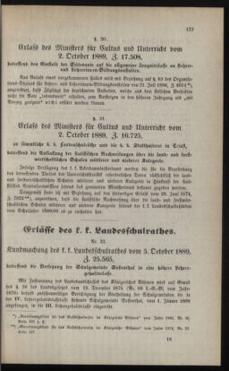 Verordnungsblatt für das Volksschulwesen im Königreiche Böhmen 18891031 Seite: 49