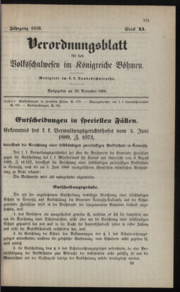 Verordnungsblatt für das Volksschulwesen im Königreiche Böhmen 18891130 Seite: 1