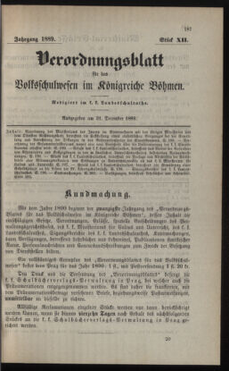 Verordnungsblatt für das Volksschulwesen im Königreiche Böhmen 18891231 Seite: 1