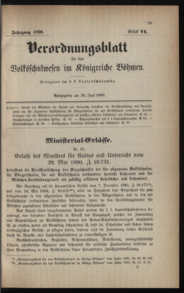 Verordnungsblatt für das Volksschulwesen im Königreiche Böhmen 18900630 Seite: 1