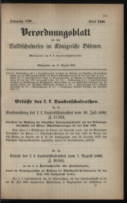 Verordnungsblatt für das Volksschulwesen im Königreiche Böhmen 18900831 Seite: 1