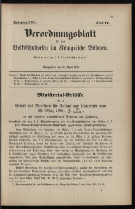 Verordnungsblatt für das Volksschulwesen im Königreiche Böhmen