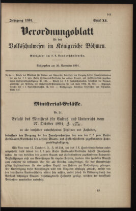 Verordnungsblatt für das Volksschulwesen im Königreiche Böhmen