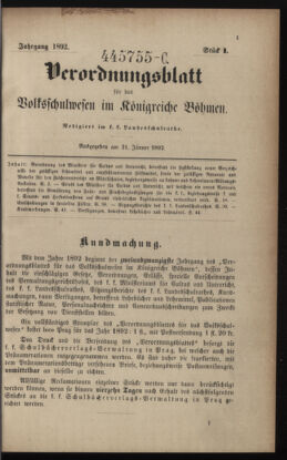 Verordnungsblatt für das Volksschulwesen im Königreiche Böhmen