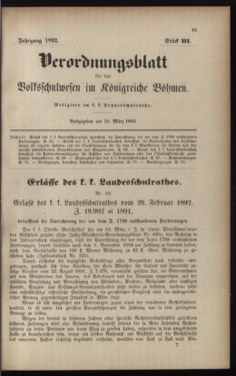 Verordnungsblatt für das Volksschulwesen im Königreiche Böhmen