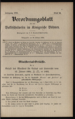 Verordnungsblatt für das Volksschulwesen im Königreiche Böhmen