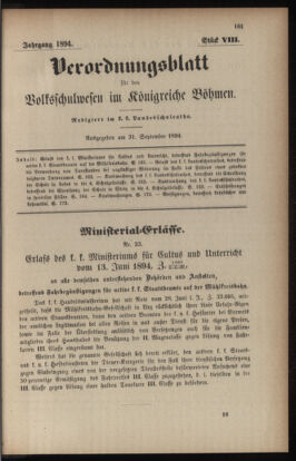 Verordnungsblatt für das Volksschulwesen im Königreiche Böhmen