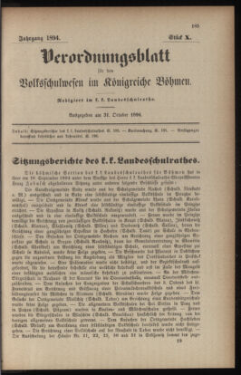 Verordnungsblatt für das Volksschulwesen im Königreiche Böhmen 18941031 Seite: 1