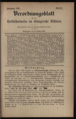 Verordnungsblatt für das Volksschulwesen im Königreiche Böhmen 18950131 Seite: 1