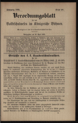 Verordnungsblatt für das Volksschulwesen im Königreiche Böhmen 18950430 Seite: 1