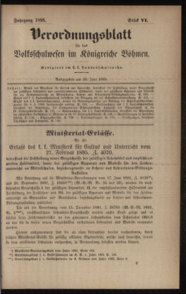 Verordnungsblatt für das Volksschulwesen im Königreiche Böhmen 18950630 Seite: 1