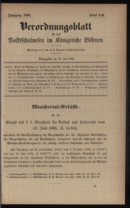 Verordnungsblatt für das Volksschulwesen im Königreiche Böhmen 18950731 Seite: 1