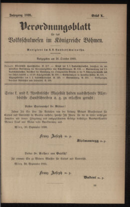 Verordnungsblatt für das Volksschulwesen im Königreiche Böhmen 18951031 Seite: 1