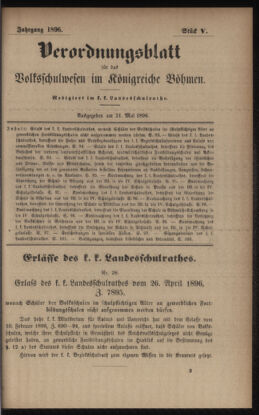 Verordnungsblatt für das Volksschulwesen im Königreiche Böhmen